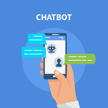 Chatbot concept. User chatting with chatbot in mobile application. Vector illustration.